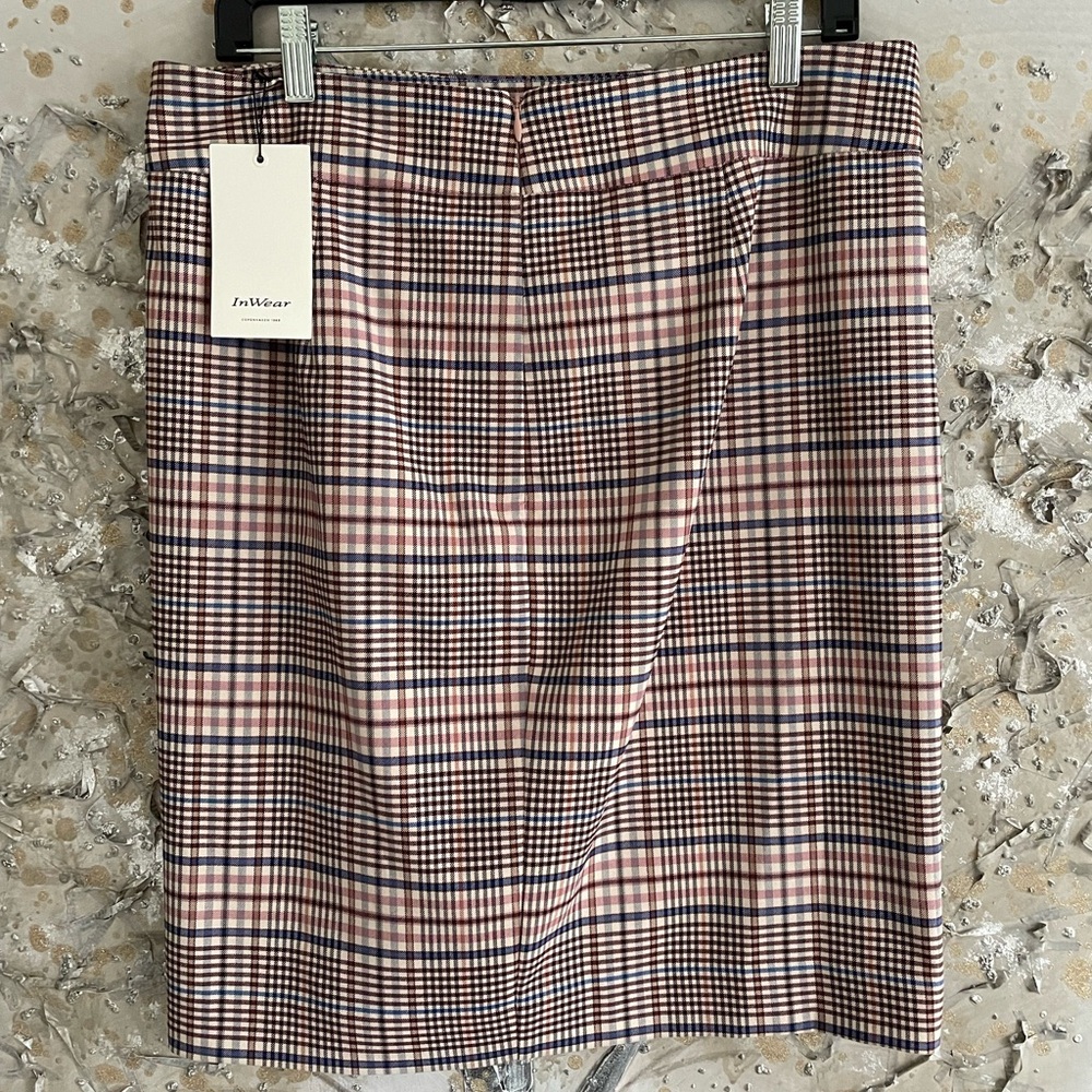 Plaid Pink and Blue Women's Skirt. Size 10 (40) 
InWear Copenhagen NWT $50